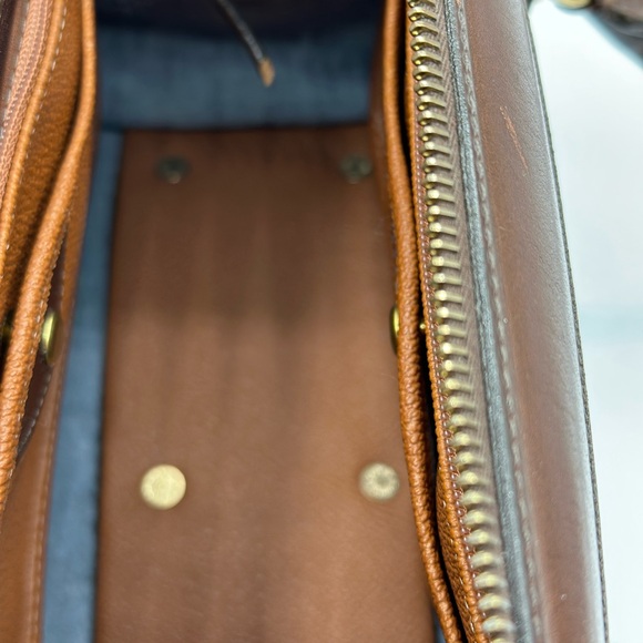Dooney & Bourke Blue and Brown Leather Satchel - Picture 9 of 11